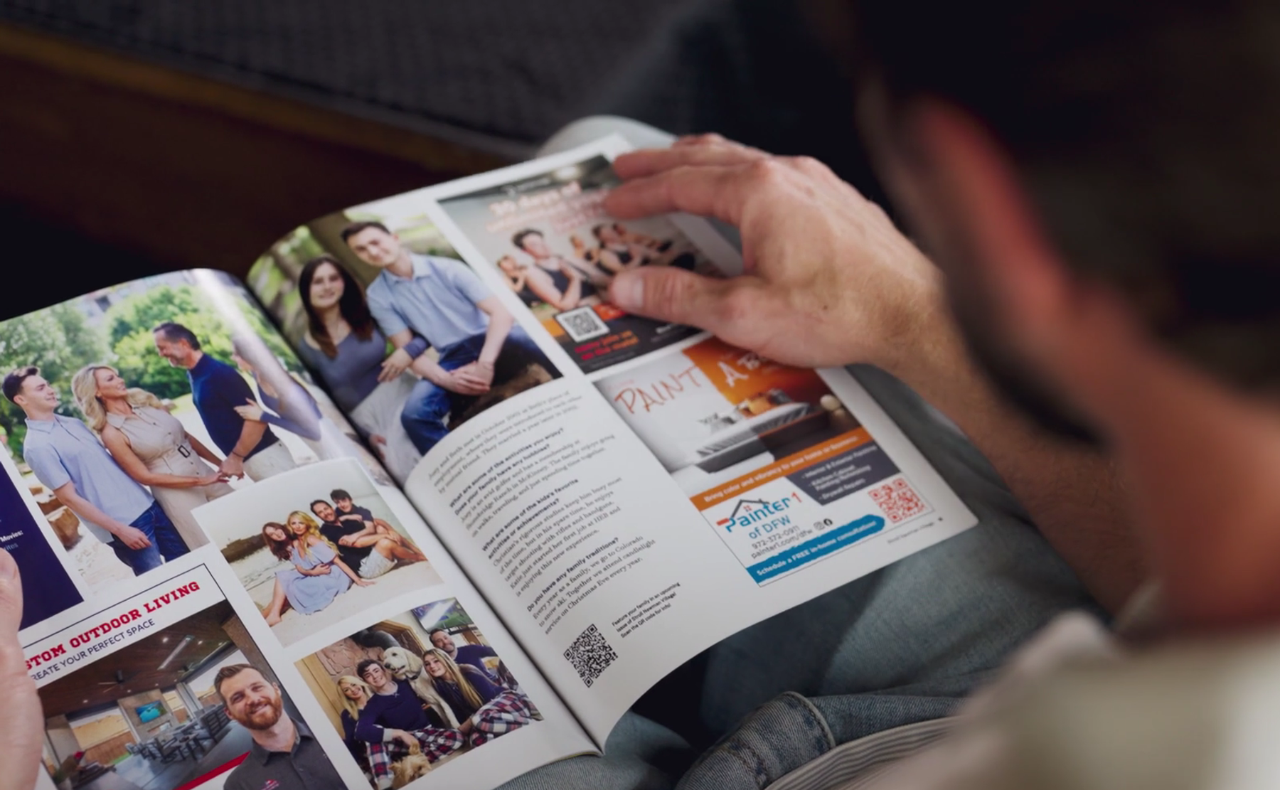 Man reading a print magazine